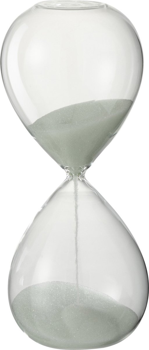 Zandloper | glas | wit | 8x8x (h)20 cm